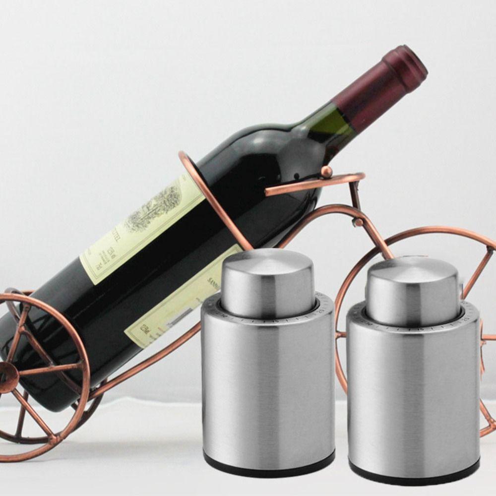 Stainless Steel Vacuum Wine Stoppers with Time Scale Wine Corks Keep Fresh Wine Preserver  Kitchen