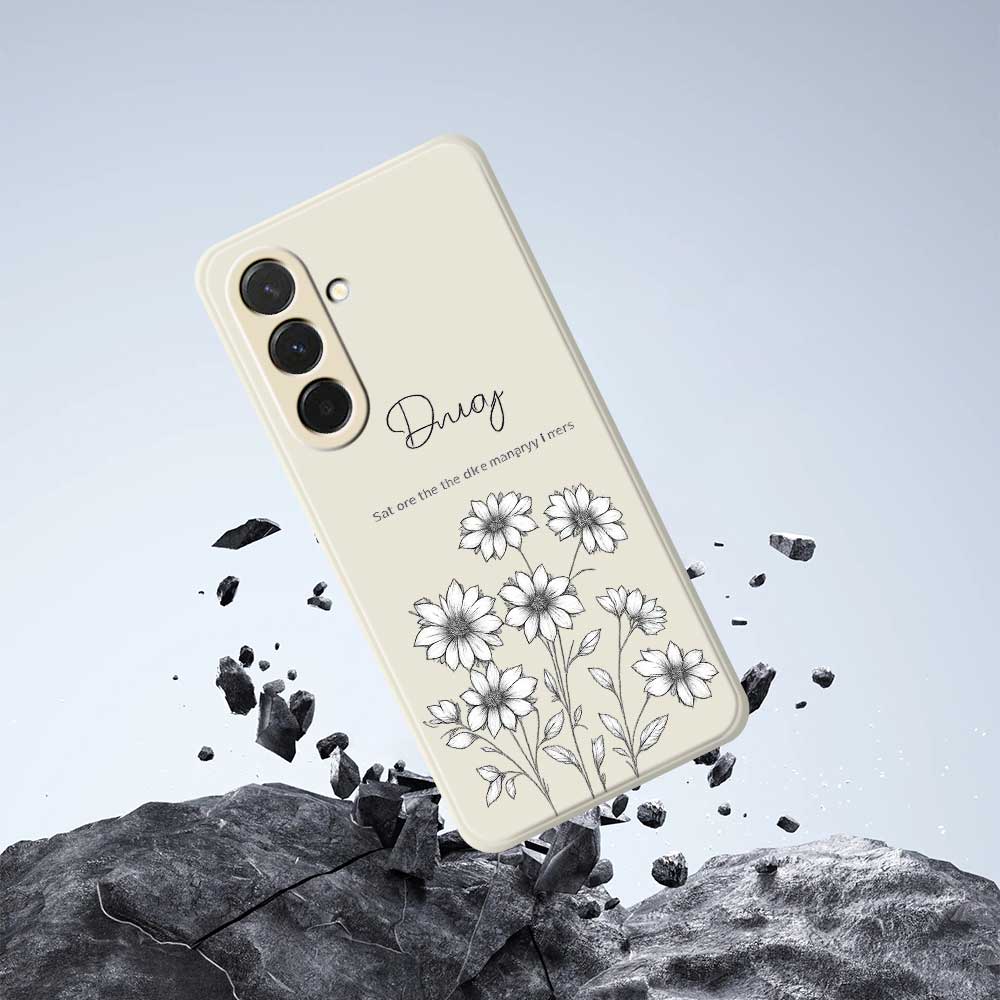 For Samsung Galaxy A36 5G Case Sketch Flowers Pattern Printing Straight Edge TPU Phone Back Cover