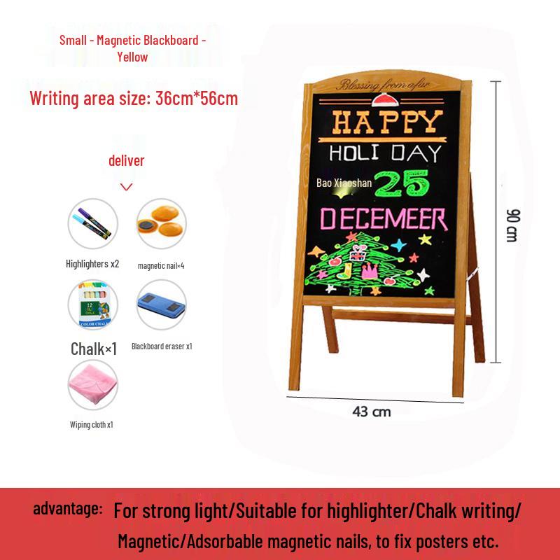 Small Luminous Blackboard Display Stand for Shop Advertising and Handwritten Signage