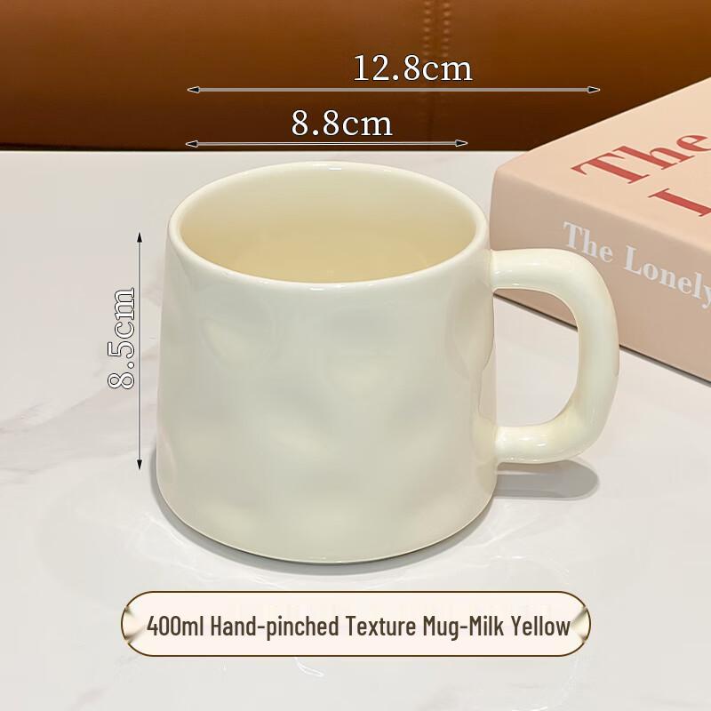 Hand-Pinch Texture Ceramic Mug with Spoon
