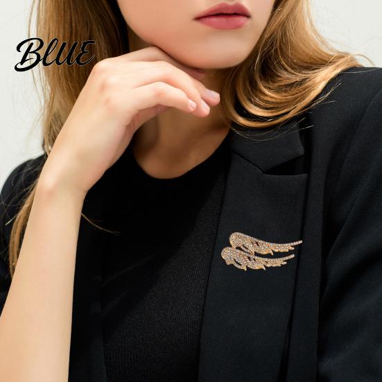 Hat Pin Brooch Women Alloy Pin Wings Shape Lapel Badge