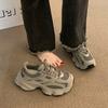 Retro Thick-soled Gray Dad Shoes Women's 2025 Spring and Autumn New Mesh Breathable Small Casual Sports Shoes