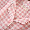 Spring / Autumn Cotton Double Gauze Ladies Plaid Pajama Set Simple Thin Homewear Long Sleeve Trousers Pajamas for Women Set