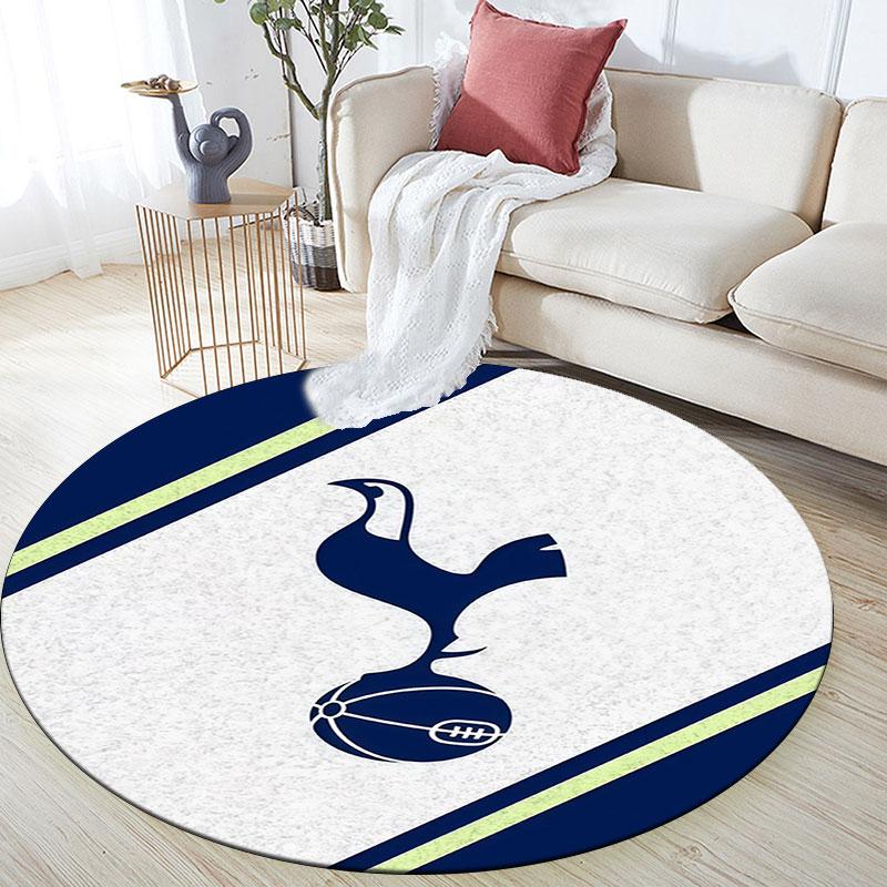 Tottenham Hotspur F.C Pattern Round rug,Carpet Rug for Living Room Bedroom Playroom ,Non-slip Floor Mat,Holiday Gifts and Birthday Gifts.