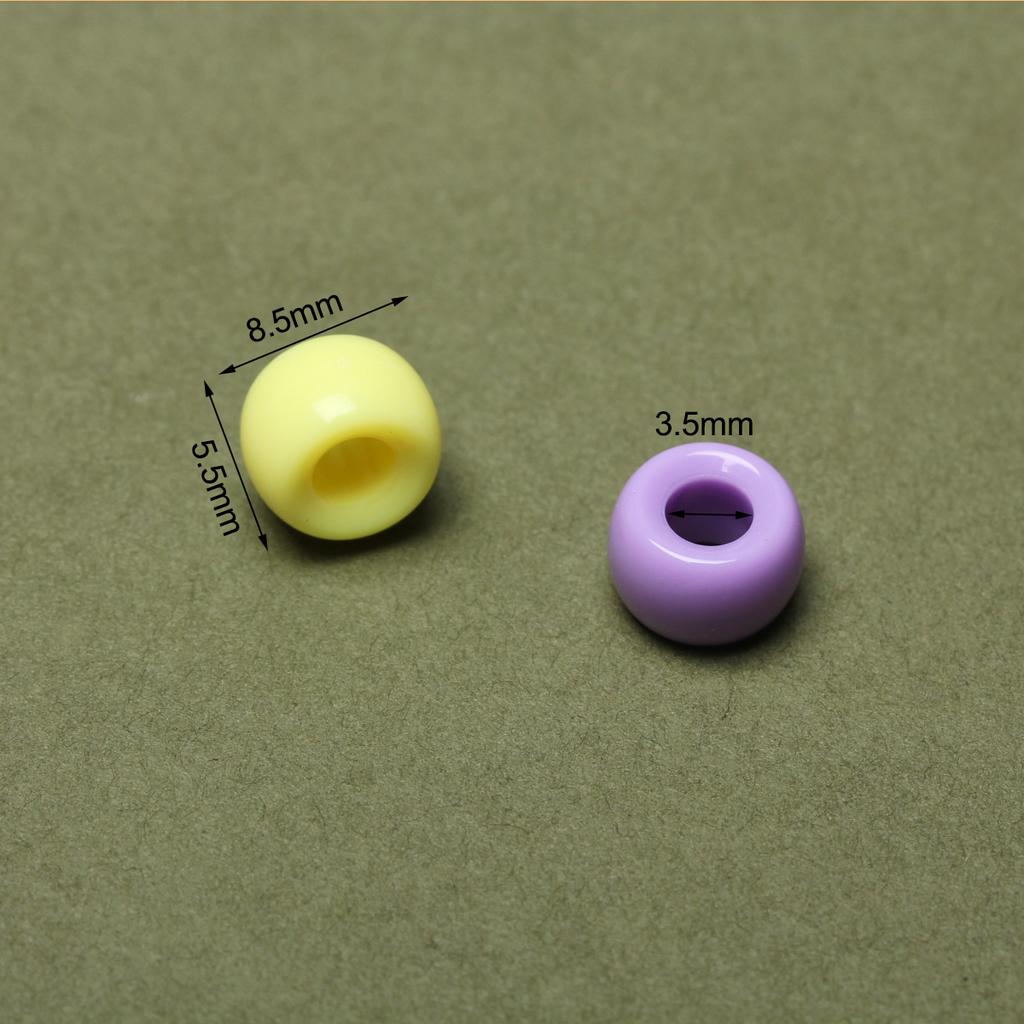 50pcs/bag 5.5mmx8.5mm Colorful Pony Acrylic Fashion Girls Kids Hair Big Hole Beads for Jewelry Making DIY Bracelet Necklace Accessor