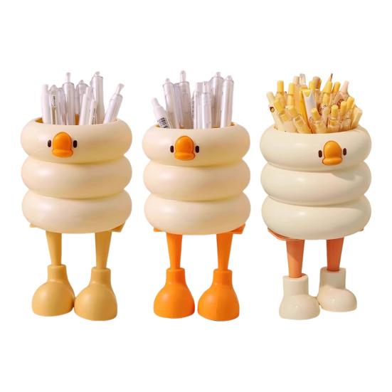 Pen Holder Cartoon Style Ice Cream Duck Shape Pen Organizer Large
