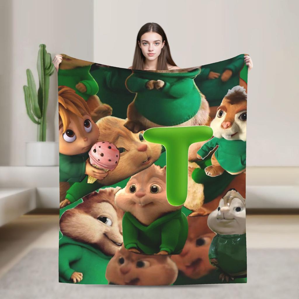 Alvin und die Chipmunks Decke Kuschelig Weich Überwurfdecken für Sofa 50x60 Zoll Mehrere Größen Plüsch Dünne Steppdecke