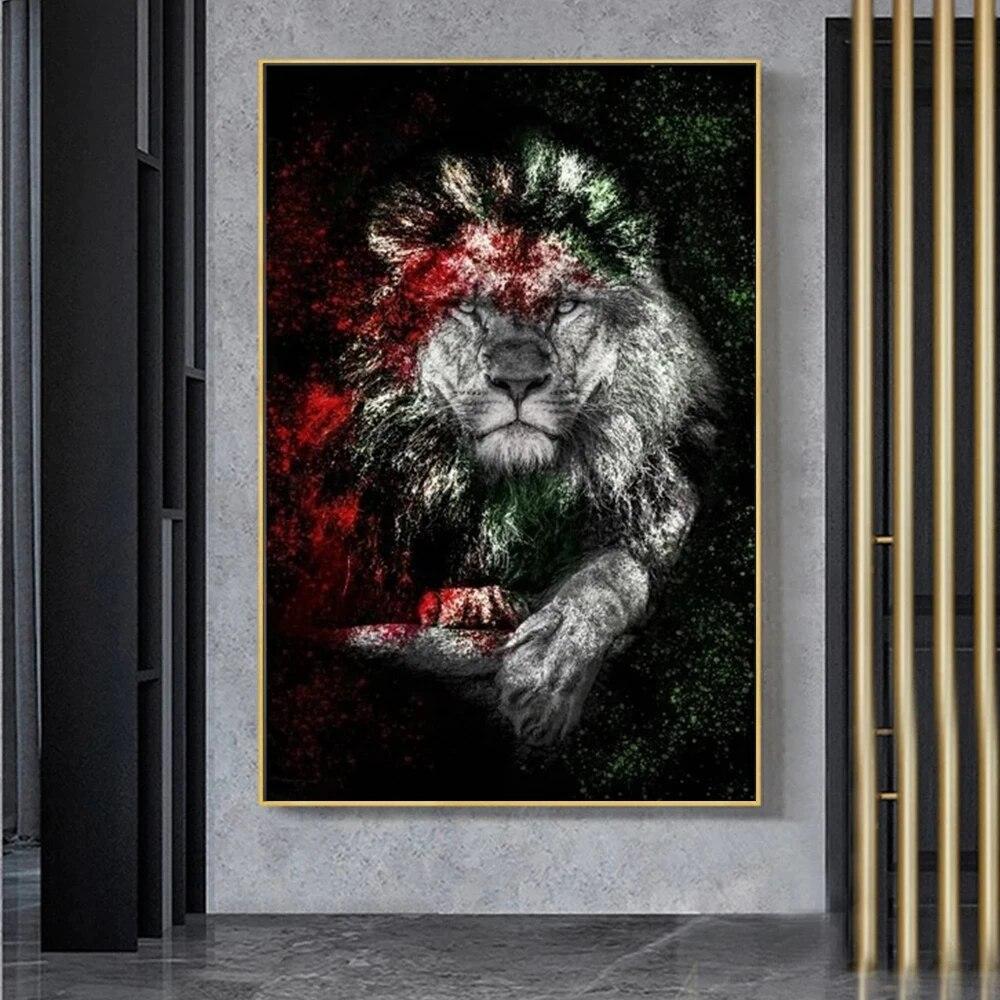 Abstract Graffiti Lion Elephant Poster Prints For Living Room Home Decor Colourful Watercolor Animal Canvas Painting Wall Art No Frame
