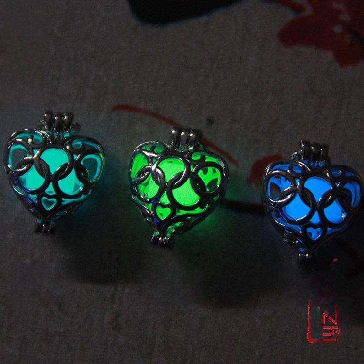 Unisex Luminous Hollow Heart Pendant: Magic Alloy Box with Openable Design