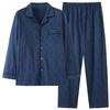 Pyjama Herren Frühling und Herbst Baumwolle Langarm Baumwolle Papa Herren Übergröße Loungewear Set