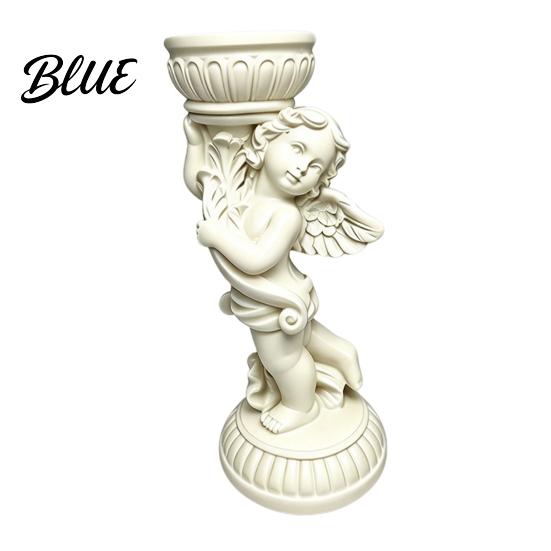 Modern Minimalist Home Accents Retro Angel Candle Holder Cupid Roman Column Stand Vintage Statue Decor Figurine Decorative Candlestick for Wedding,