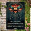Vintage Turquoise Golden Mandala Tin Sign Metal Wall Art Inspirational Quote 8x12 Inch Retro Plaque