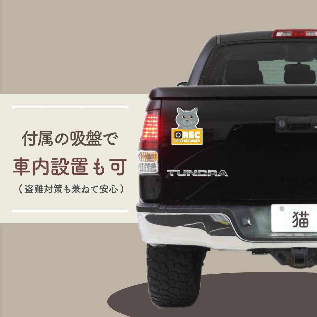 Takasu Shoten Dash Cam Magnet Car Sign Sticker Sticker Car Rear Warning Recording Dog Cat (Cats (Ash))
