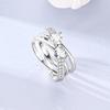 New copper Bow Pav MultiRing Cross Wide Rings Pink Bow Heart Zircon 69 Size Turkish Rings for Women Jewellery Gift
