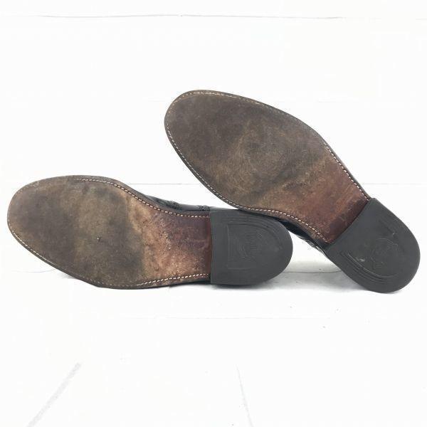 80s-90s Vintage Florsheim Goodyear Welt Leather Wingtip 26.5 Black Dress Shoes(USED)