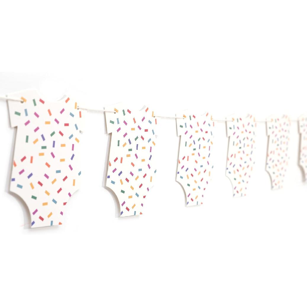 Sprinkle Baby Shower Bodysuit Banner - Donut Baby Shower Onesie Banner,Sprinkle Donut Party Decorations (Sprinkle-1) Sprinkle-1