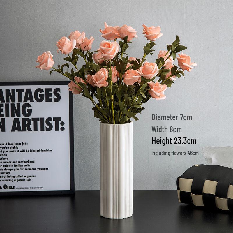 Modern Nordic White Ceramic Vase - Light Luxury Ins Style for Home Decoration and Flower Arrangement