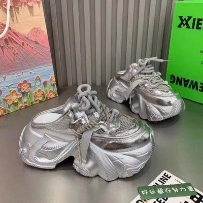 Uomo piccolo aumenta altezza, testa di sacco a suola spessa, scarpe da ginnastica versatili da papà leggere da donna con strass, scarpe sportive