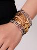 18k Gold-Plated Stainless Steel Bracelet with 5A Zirconia & Hollow Letter Buckle