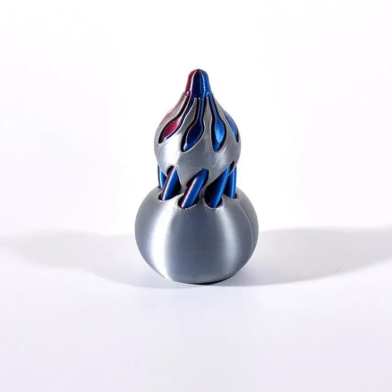 3D Printed Gourd Spiral Toy Figurines Stress Relief Impossible Pyramid Passthrough Sculpture Decompression Gourd Exquisite Decor