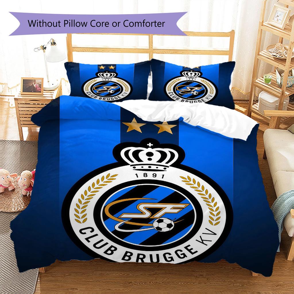 Club Brugge KV Pattern Bedding,Quilt Set Quilt Cover Pillowcase Home Birthday Gift(1 * Duvet Cover + 2 * Pillowcase, Without Core)