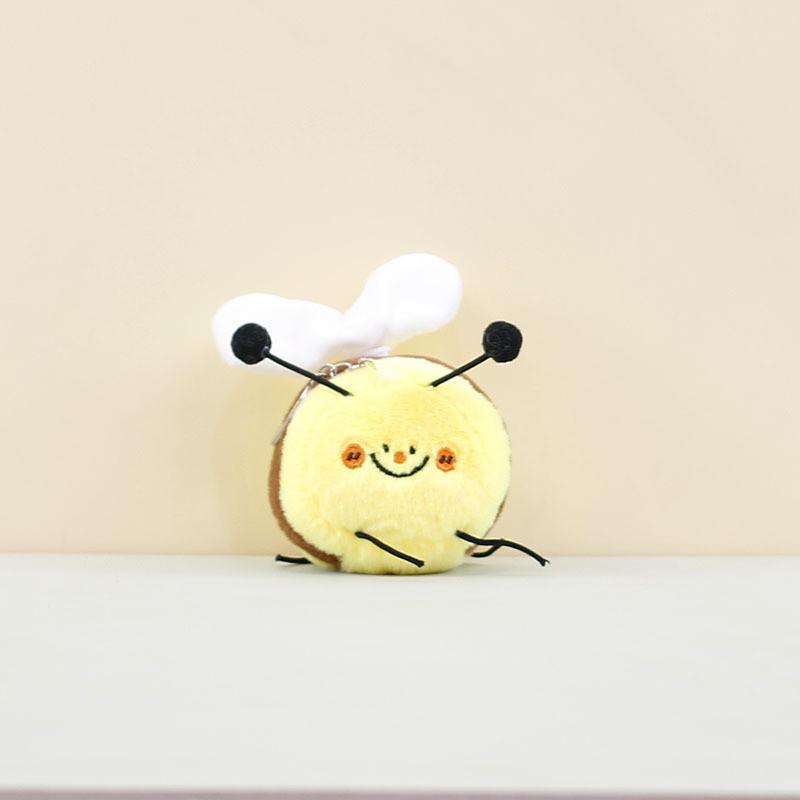 Adorable Bee Plush Toy With Moving Wings Cute Stuffed Animal Bag Charm 11cm
