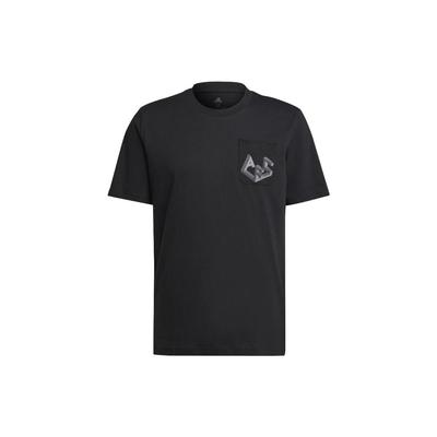 Graphic Print Crew Neck Short Sleeve T-Shirt Men Tops Black HF4037