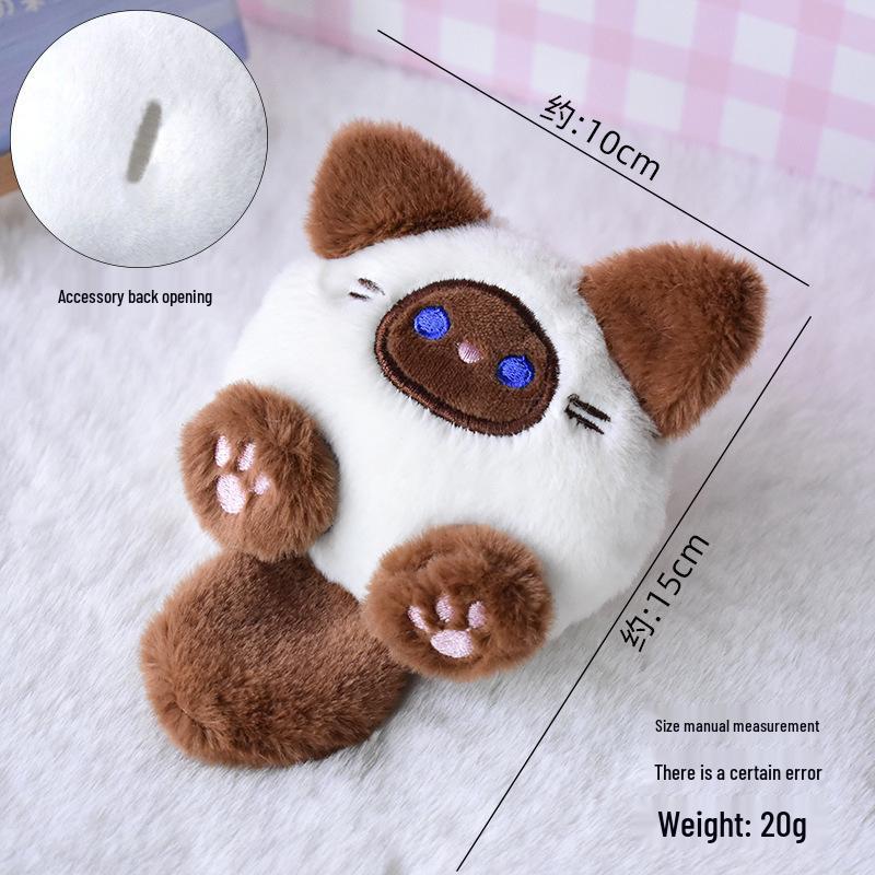 Cute Kitten Plush Brooch - DIY Squeaky Cartoon Pendant Ornament