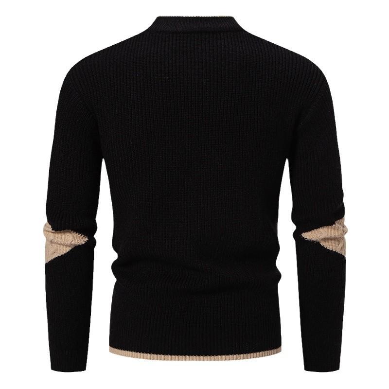 Men’s Colorblock Woven Fleece Knit Sweater