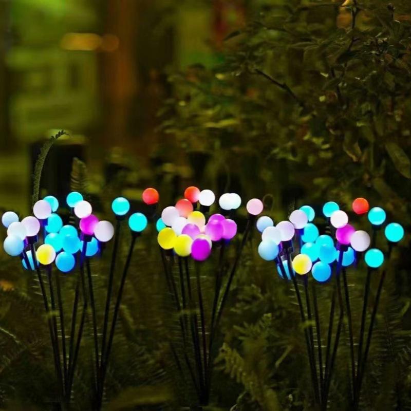 Solar Firefly Garden Stake Light: Outdoor Dandelion-Lawn Atmosphere Decor Color Firefly Light Constant + Flash 6 Lights 1
