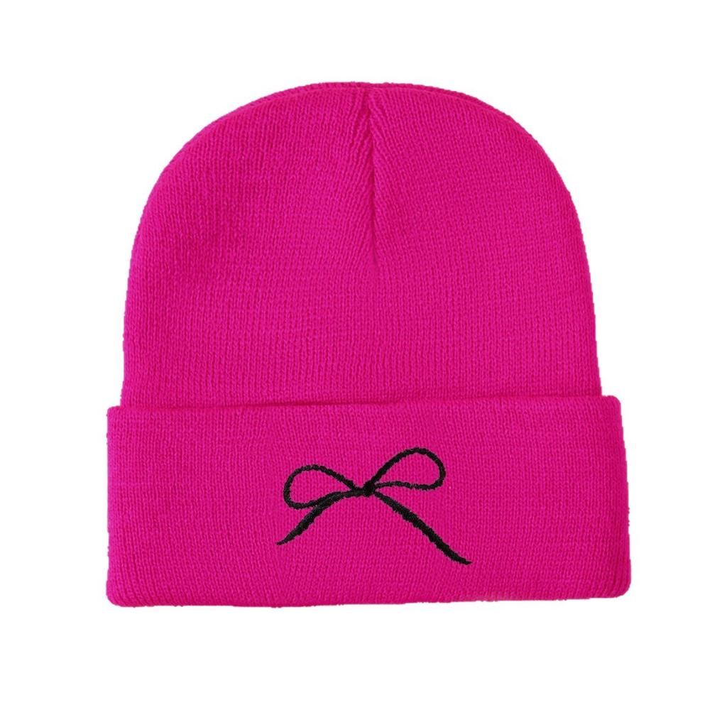 Outdoor Cycling Warm Cold Hat Bow Knitted Hat Trendy Versatile Autumn And Winter Cold Wool Hat Women