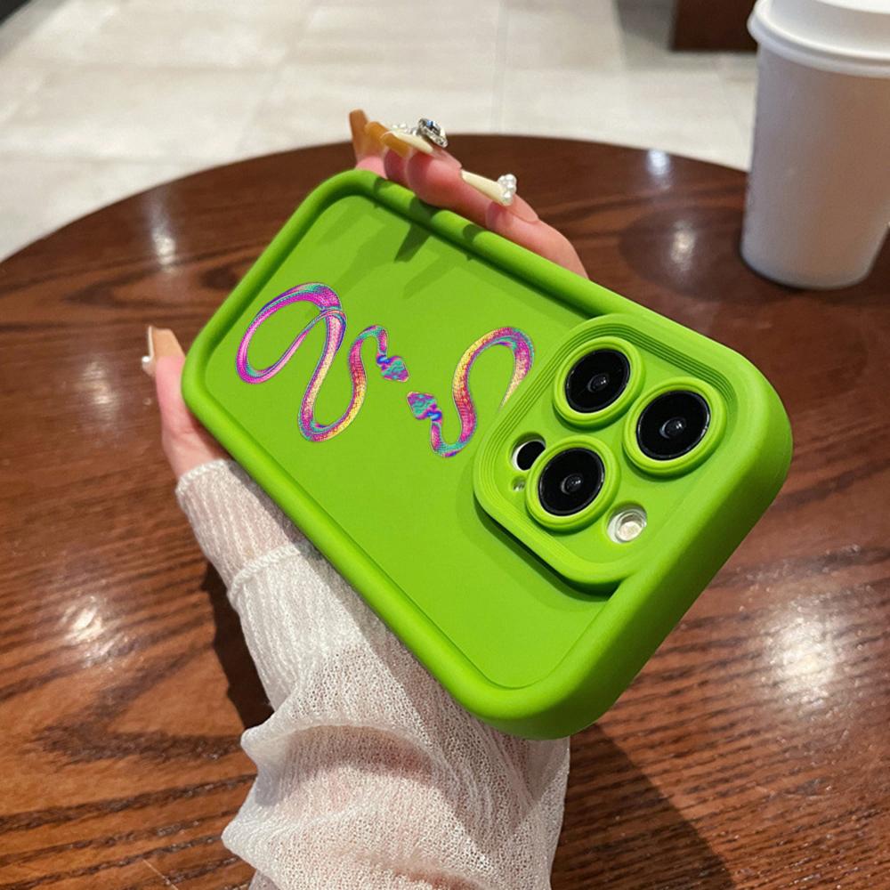 N73 Black Gold Snake Design Soft Angel Eyes Phone Cases for iPhone 15 14 12 11 Pro Max 13 mini 7 8 6S Plus XS Max XR SE Shockproof Bumper Cover