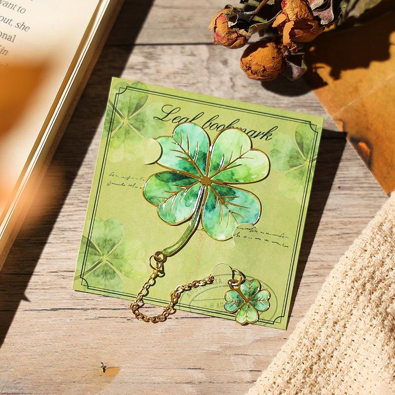 Leaf Shape Metal Bookmark Retro Elegant Vintage Book Clip Chinese Style Classical High Appearance Cultural Creative Souvenir