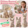 Cute Easter Rattan Bunny Decoration For Home And Desktop Display