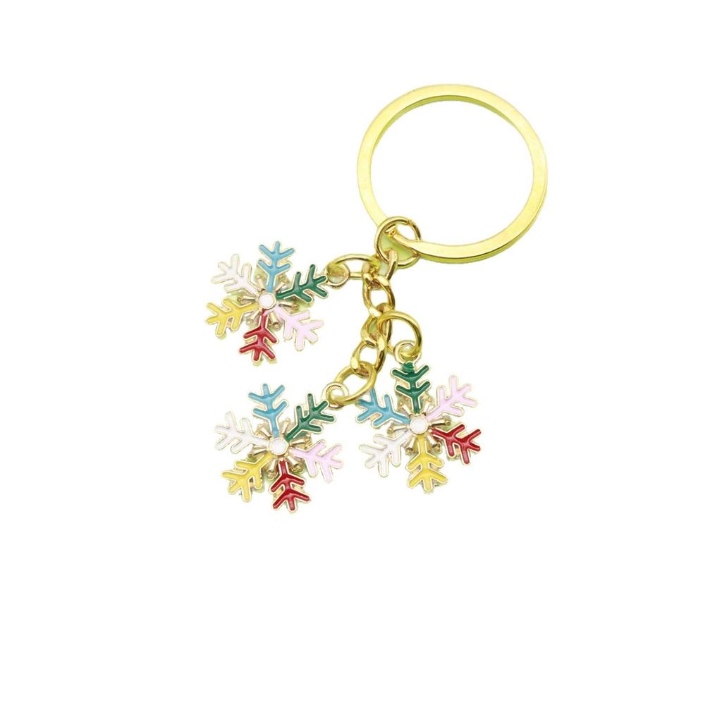 Snowflake Bell Keychain: European & American Christmas Ornament
