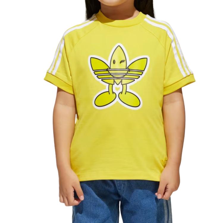 Adidas Originals T Shirt Yellow Children Aged 3 7 Years Old JD0457
