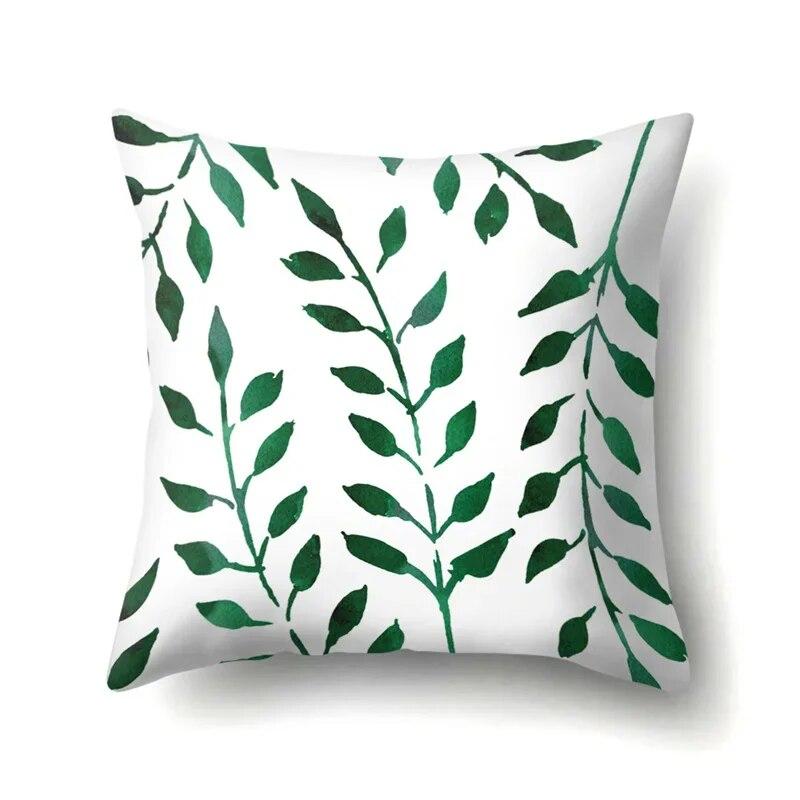45x45cm Plant Flower and Leaf Printing Series Throw Pillow Cover Sofa Office Seat Car Cushion  Home Decoration