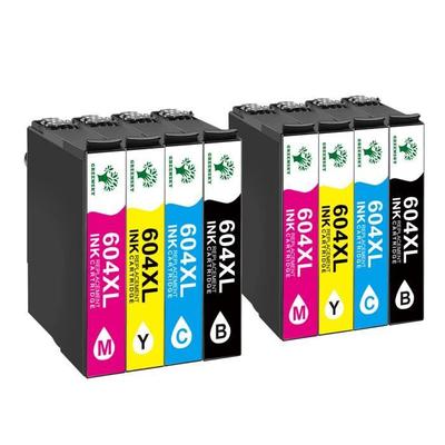 GREENSKY Compatible Ink Cartridges for Epson 604 XL Pineapple - Pack of 8 - Black + Cyan + Magenta + Yellow