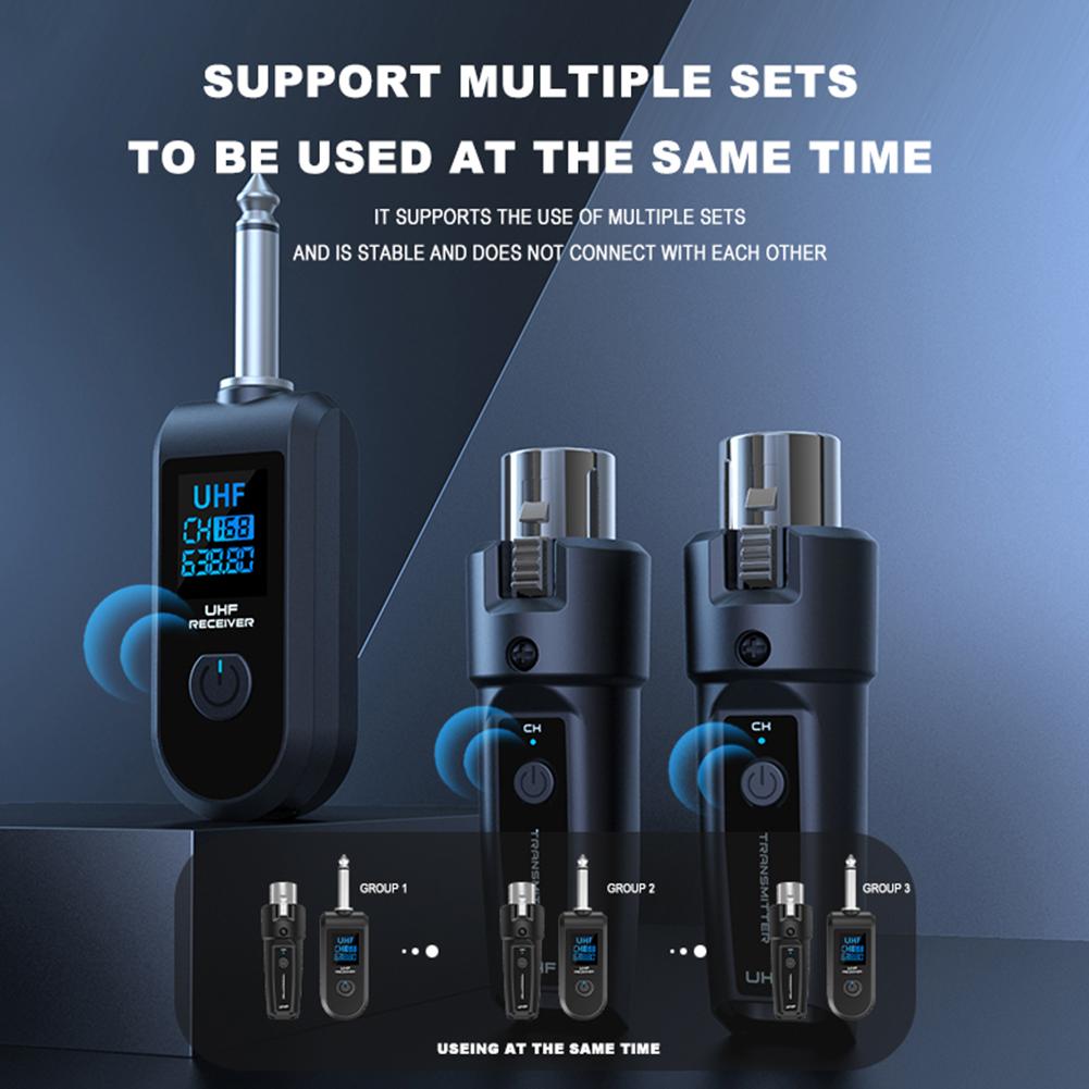 Wireless Microphone Converter XLR Transmitter and Receiver Wired To Wireless System for Audio Mixer Dynamic Mic Electric Guitar