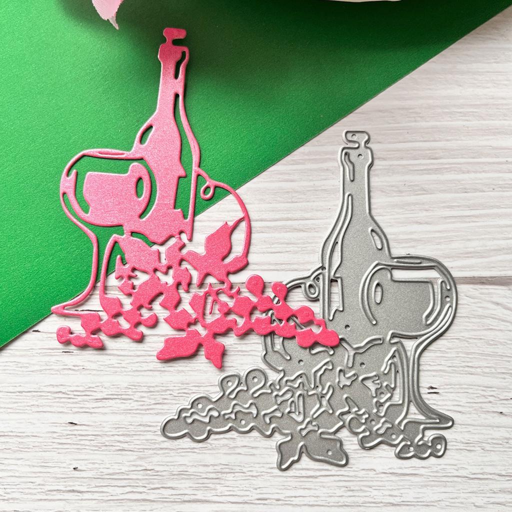 Wine Cutting Dies Wine Bottle Embossing Die Cuts Templates for Card Making Scrapbooking DIY Papercraft Album Crafts