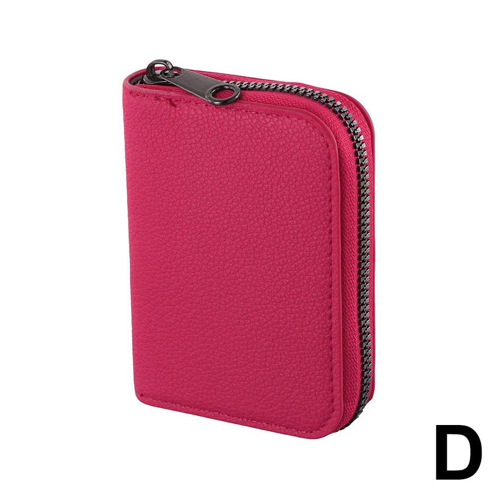 Credit Card Holder PU Leather Small Card Wallet for Women Men 10 Card Slots RFID Blocking Protection Travel Wallet with Zipper
