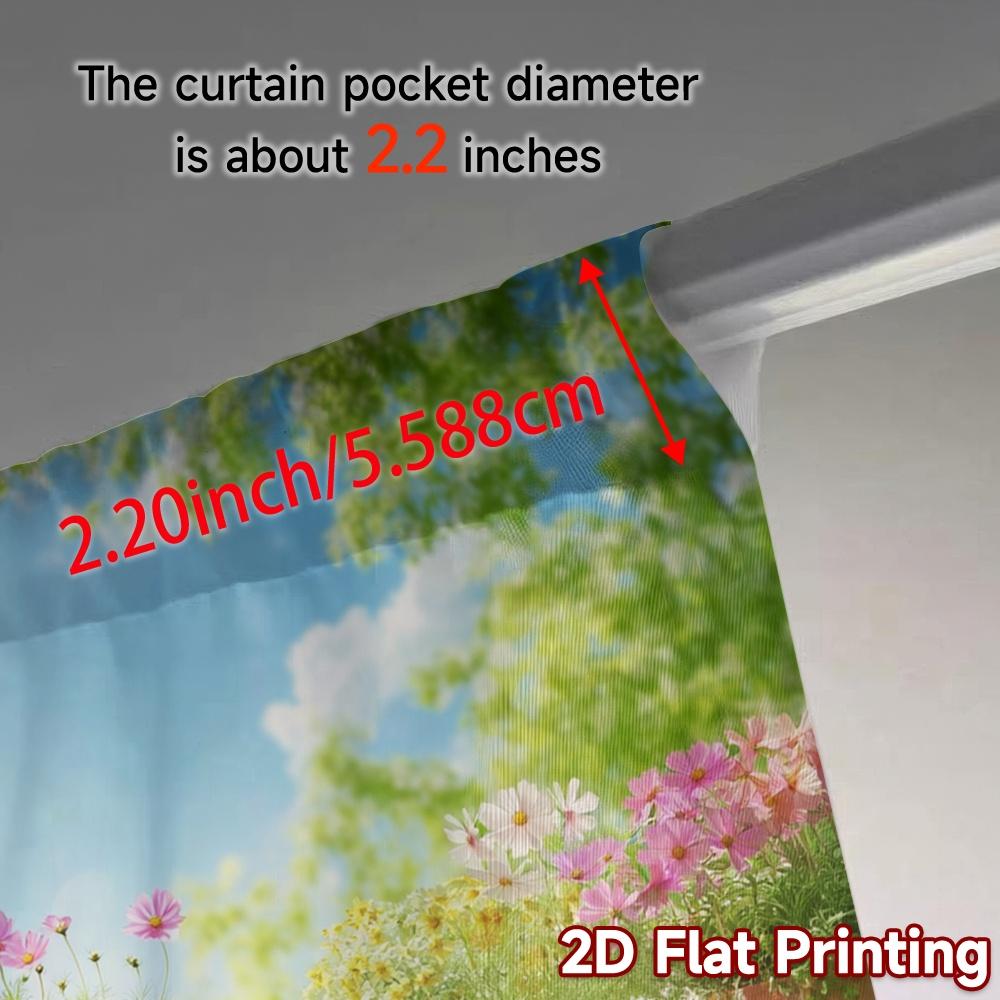 2pcs, 2D FLAT PRINTING Curtains (Without Rod) BloomingGarden Popular Curtain Fabric Semi-Sheer Curtains Room Decor for Bedroom,