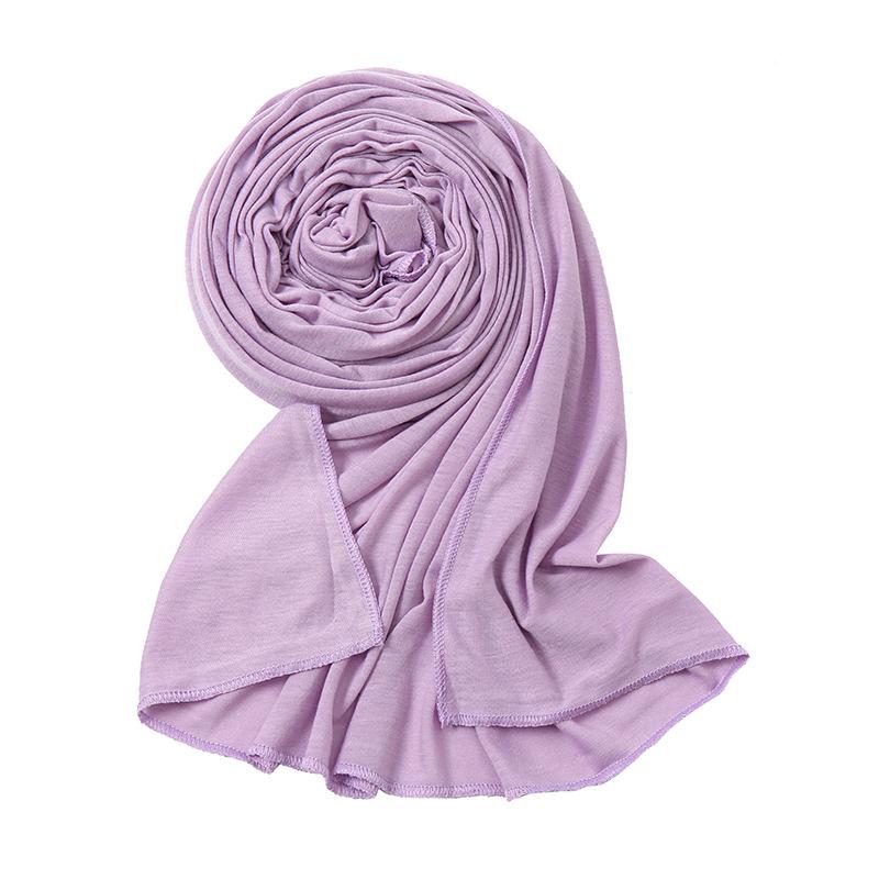 Eenvoudige Katoenen Jersey Hijab Stretch Sjaal Dames Moslim Sjaal Grote Maat Lange Sjaal Mode Ramadan Hoofdband Turban 180*80Cm