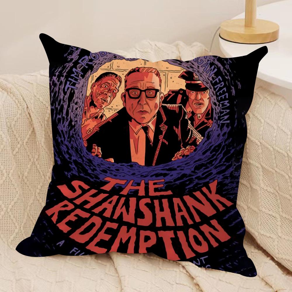 The SShawshank Redemption Cushion Cover Silky Short Plush Sofa Pillow Cover Hidden Zipper Soft Dustproof Case for Home Decor