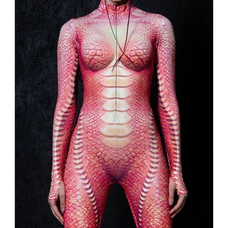Dámský 3D digitální tisk Halloween Cosplay Punčocháče Overal Dospělý Jednodílný Karnevalový Párty Jevištní Show Taneční Kostým Oblečení