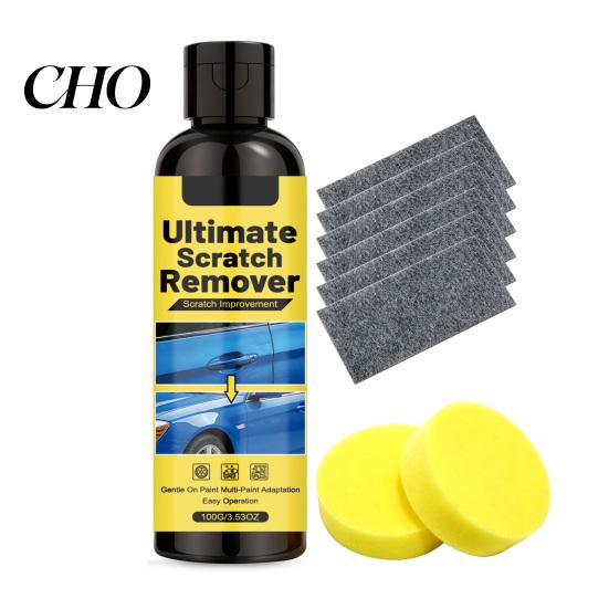 Autolack-Kratzerentferner 1 Set Reparaturkit, 100g Entferner, Schwamm & Tuch, Schnelle Wiederherstellung Glanz Kratzer Flüssigkeit für Fahrzeuge Autos