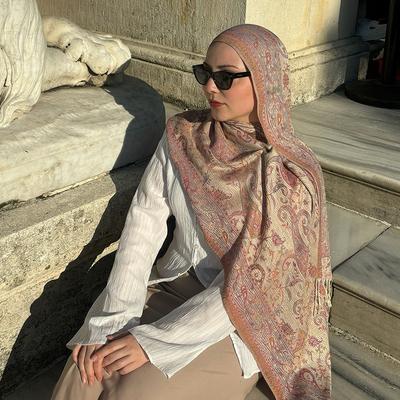 Luxusní značka Cashmere Women Šátek Potištěný Zimní Teplý Šátek a Zábaly Pashmina Bandana Dlouhý Jacquard Paisley Žena Foulard