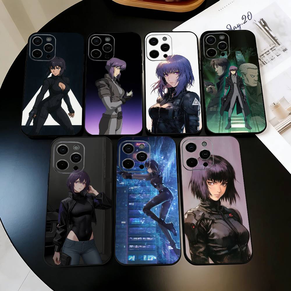 G-Ghost M-Motoko K-Kusanagi S-Shell Phone Case For iPhone 17, 16,15,14,13,12,11 Plus,Pro Max, Others Soft Black Cover