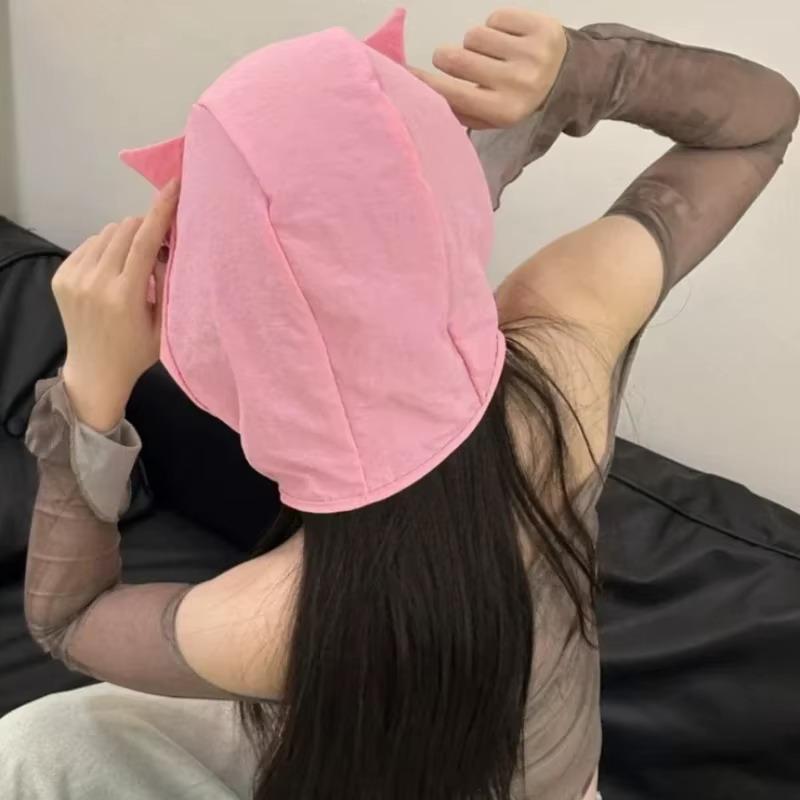 Fashion Cute Ear Design Summer Fisherman Hat With Strap Quick Dry Windproof Sunshade Cap for Outdoor Activities