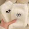 2 páry kawaii dívčích jahodových norkových vlněných ponožek na kotník, nové zimní plyšové ponožky, zůstaňte doma